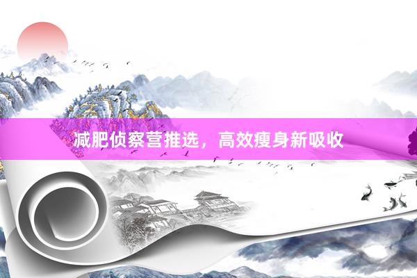减肥侦察营推选，高效瘦身新吸收