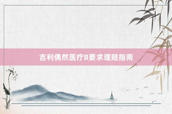 吉利偶然医疗B要求理赔指南