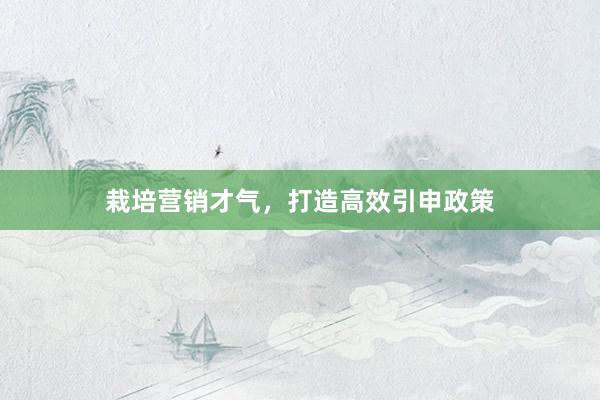 栽培营销才气，打造高效引申政策